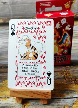 Growlithe - Pokemon Poker Playing Card - vtg 1996 Red/Charizard Deck - LP - Image 1