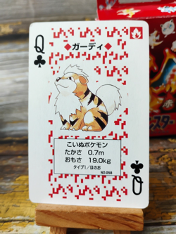 Growlithe - Pokemon Poker Playing Card - vtg 1996 Red/Charizard Deck - LP - Image 2