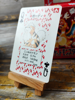 Growlithe - Pokemon Poker Playing Card - vtg 1996 Red/Charizard Deck - LP - Image 3