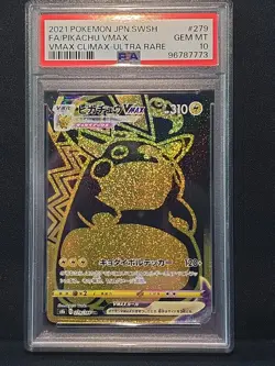 2021 POKEMON JAPANESE SWORD & SHIELD VMAX CLIMAX FULL ART/PIKACHU VMAX PSA 10 - Image 1