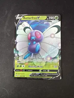 Butterfree V 001/189 - Darkness Ablaze Ultra Rare Holo Pokemon Card - Near Mint - Image 1