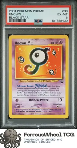 Unown J #38 - 2001 Pokemon Promo Black Star - PSA 6 - Image 1
