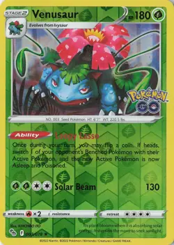Venusaur Holo Rare Pokemon GO 003/078 NM Reverse Holo - Image 1