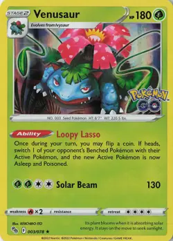 Venusaur Holo Rare Pokemon GO 003/078 NM Holo - Image 1