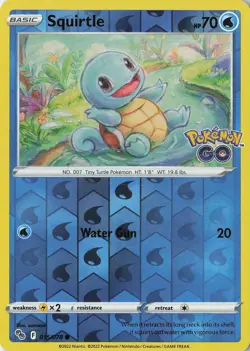 Squirtle Common Pokemon GO 015/078 NM Reverse Holo - Image 1