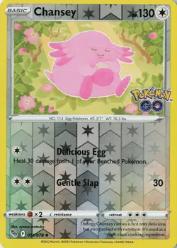 Chansey Uncommon Pokemon GO 051/078 NM Reverse Holo - Image 1