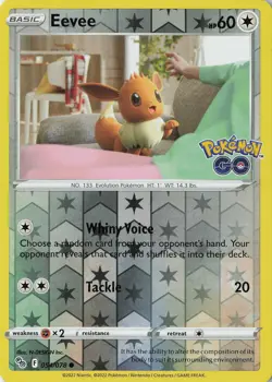 Eevee Common Pokemon GO 054/078 NM Reverse Holo - Image 1