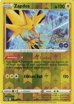 Zapdos Holo Rare Pokemon GO 029/078 NM Reverse Holo - Image 1