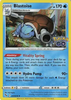 Blastoise Holo Rare Pokemon GO 017/078 NM Holo - Image 1
