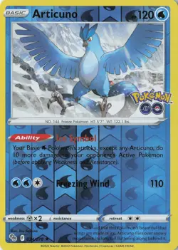 Articuno Holo Rare Pokemon GO 024/078 NM Reverse Holo - Image 1