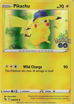 Pikachu (28) Holo Rare Pokemon GO 028/078 NM Holo - Image 1