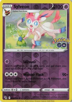 Sylveon Holo Rare Pokemon GO 035/078 NM Reverse Holo - Image 1