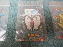 Topps Pokemon Tv Caterpie Metapod Butterfree #12 Rare Die-cut embossed card Set - Image 3