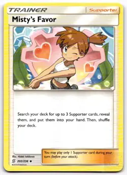 Misty's Favor 202/236 Uncommon Unified Minds Pokemon Near Mint - Image 1
