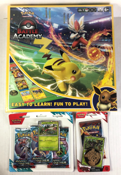 Pokemon Sealed LOT Destined Rivals Blister, Journey 3 Pack, Battle Academy Gift - Image 1
