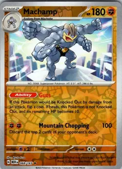 MACHAMP 068/165 R 151 POKEMON REVERSE HOLO NM/M - Image 1
