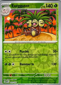 EXEGGUTOR 103/165 UC 151 POKEMON REVERSE HOLO NM/M - Image 1