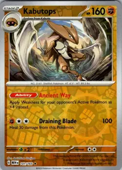 KABUTOPS 141/165 R 151 POKEMON REVERSE HOLO NM/M - Image 1