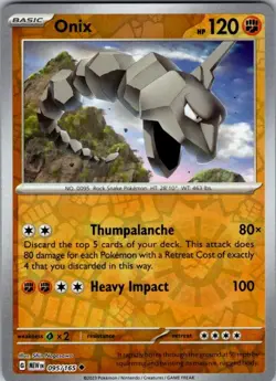 ONIX 095/165 UC 151 POKEMON REVERSE HOLO NM/M - Image 1