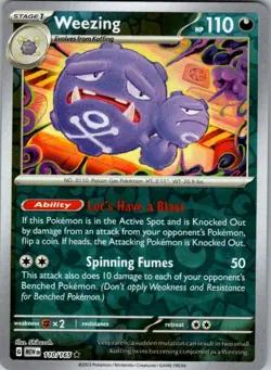 WEEZING 110/165 R 151 POKEMON REVERSE HOLO NM/M - Image 1