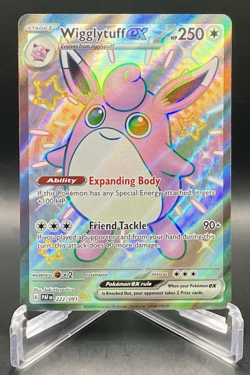 Wigglytuff ex 222/091 Paldean Fates Shiny Rare Full Art Holo Pokemon Card NM/M - Image 1