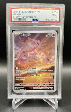 PSA 9 Mesprit 204/191 Surging Sparks Illustration Rare Full Art Holo Pokemon NM - Image 1