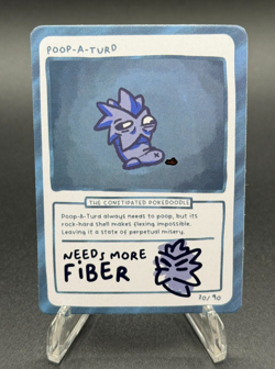 Pokedoodles 2 - Poop-a-turd 70/90 - Pokemon Pupitar Fan Art Card - Gag Teams - Image 1