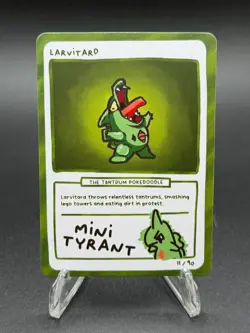 Pokedoodles 2 - Larvitard 11/90 - Pokemon Larvitar Fan Art Card - Gag Teams - Image 1