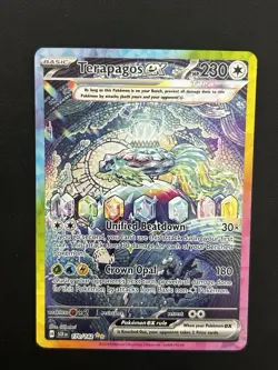 Pokemon TCG Terapagos ex Double Rare Holo SV07 170/142 English Basic 230HP - Image 1