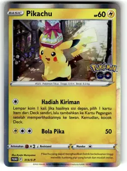 Indonesian Pokemon GO 313/S-P Pikachu Promo - Image 1