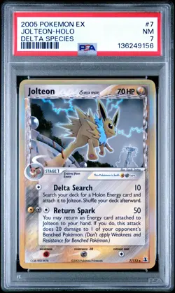 2005 Pokemon EX Delta Species Jolteon-Holo 7 PSA 7 - Image 1