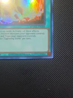 Yugioh SECRET PHARAOH'S RARE LIGHTNING STORM NM 1ST Edition MAMA-EN089 - Image 4