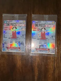 One Piece Monkey.D.Luffy College Basketball US Voyage Promo Card (QTY. 2) - Image 1