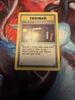 Item Finder Rare Trainer 074/102 Pokemon Base Set Vintage Trading Card - Image 1