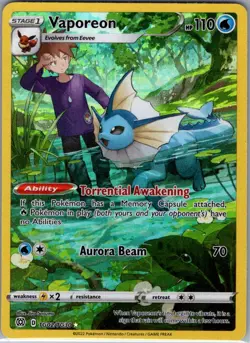 Vaporeon TG02/TG30 SWSH09: Brilliant Stars Trainer Gallery - Pokemon Card - NM - Image 1