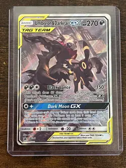 Pokemon Umbreon & Darkrai GX SM241 TAG TEAM Sun & Moon Promo Holo Card Mp - Image 1