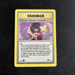 Pokemon TCG Cards 121/132 Sabrina’s Psychic Control 1st Edition Gym Challenge VG - Image 1