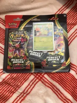 Pokemon TCG ME03: Perfect Order 3-Pack Blister [Chikorita Promo] FACTORY SEALED - Image 1
