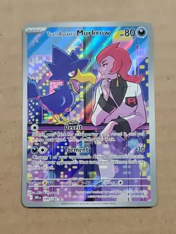 Team Rocket's Murkrow 200/182 Destined Rivals Pokemon Illustration Rare NM - Image 1