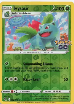 Ivysaur 002/078 Uncommon Pokemon GO Pokemon Reverse Holo Near Mint - Image 1