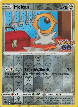 Meltan 045/078 Common Pokemon GO Pokemon Reverse Holo Near Mint - Image 1