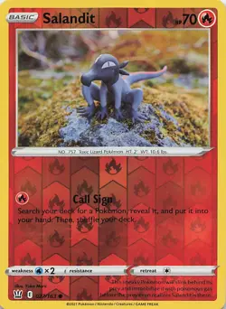 Salandit 027/163 Common Battle Styles Pokemon Reverse Holo Near Mint - Image 1