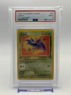 Pokemon TCG Zubat 1st Edition Fossil Set 57/62 1999 Psa 9 - Image 1