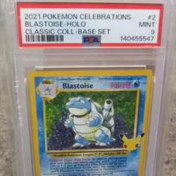 2021 POKEMON TCG CELEBRATIONS CLASSIC COLLECTION #2 BLASTOISE HOLO PSA 9 - Image 2