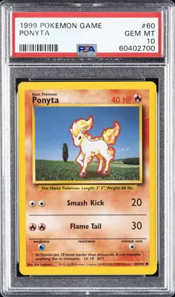 1999 POKEMON GAME #60 PONYTA PSA 10 - Image 1