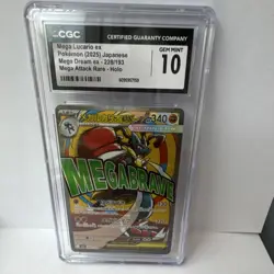Pokemon Mega Lucario ex CGC 10 Mega Attack Rare Holo 228/193 Mega Dream ex 2025… - Image 1