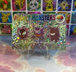 Pokemon Holo Gengar Evolution Vintage Pocket Monsters Prism Sticker 1998 - Image 2