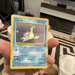 Pokemon TCG Lapras Fossil 10/62 Holo Rare Unlimited 80 HP English - Image 1