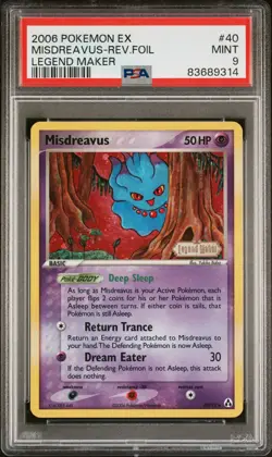 Pokemon Misdreavus Reverse Holo - Legend Maker - 40/92 - PSA 9 - Image 1