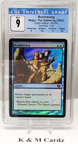 MTG - 8th Edition - Boomerang - Foil - Graded CGC 9 - Image 1